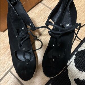 Vince Camuto Black Lace Up Boots